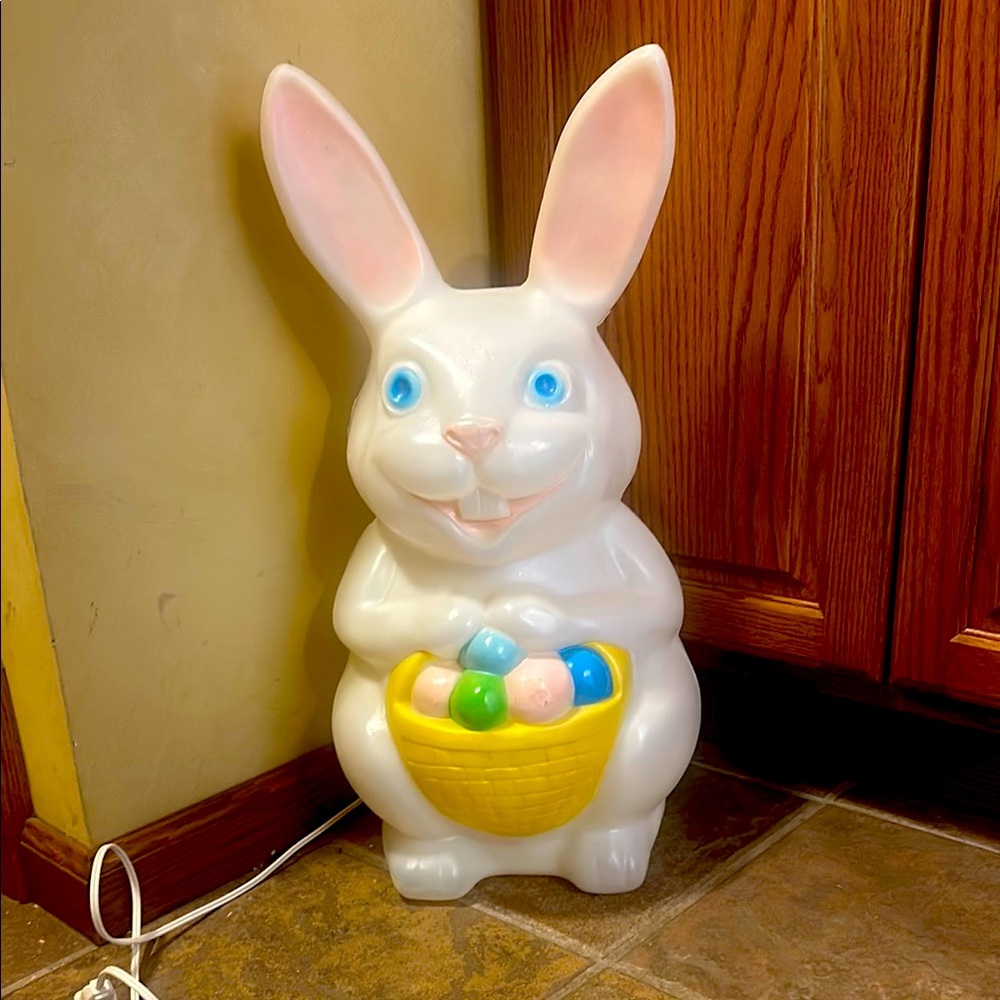 Easter Bunny Light-Up Decoration - White and Yellow